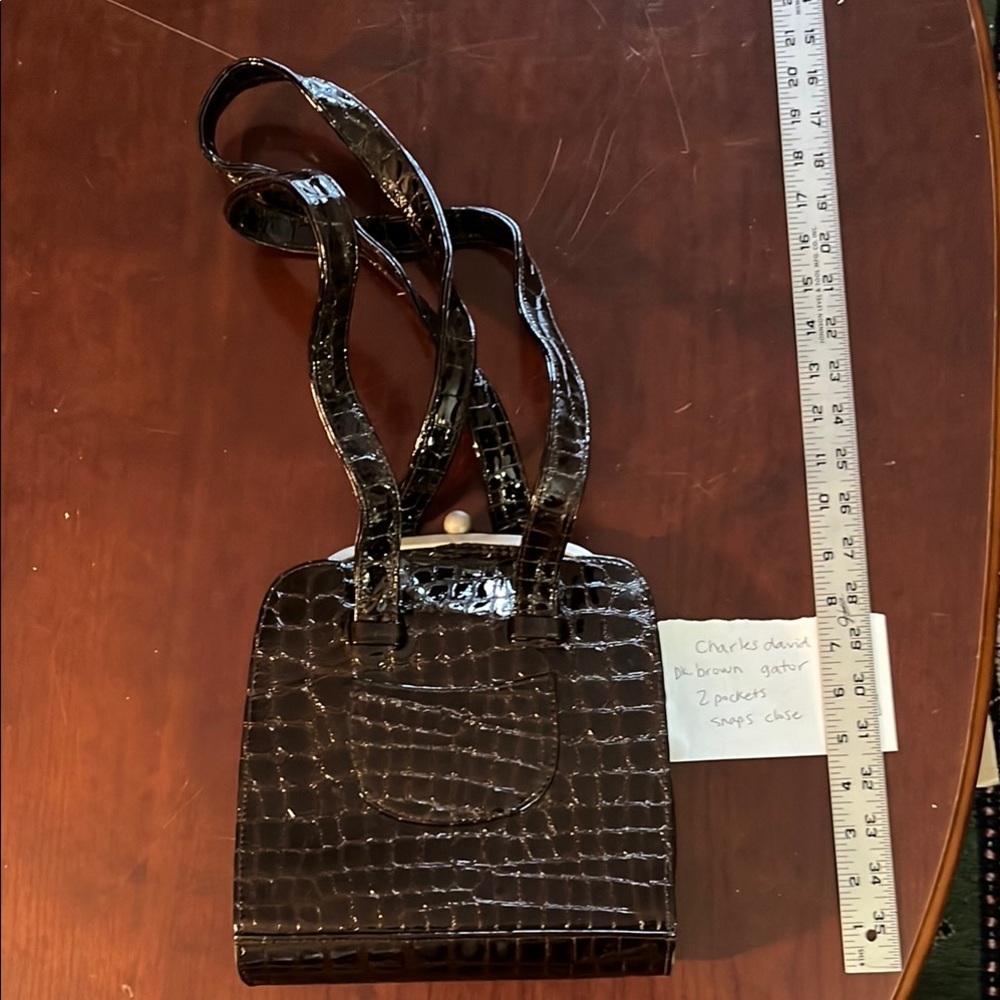 Charles David Brown Crocodile Pattern Women's Bag